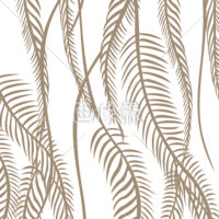 茶色の観葉植物柄のパターンタイル模様