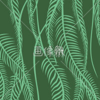 緑地の観葉植物柄のパターンタイル模様