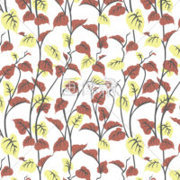 茶色の葉っぱパターン模様