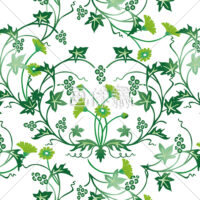 さわやかな草花のパターン模様素材(グリーン)