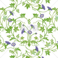 さわやかな草花のパターン模様素材(パープル)