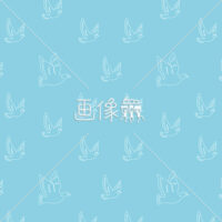 パステルカラーのハト柄パターン模様素材(ブルー:線画)