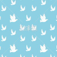 パステルカラーのハト柄パターン模様素材(ブルー)