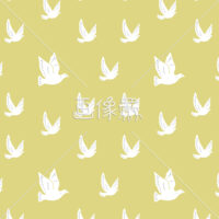 パステルカラーのハト柄パターン模様素材(イエロー)