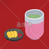 湯呑みの絵を描いたイラスト