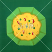 かに玉の絵を描いたイラスト