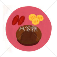 ハンバーグの絵を描いたイラスト