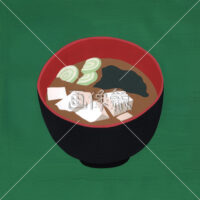 味噌汁の絵を描いたイラスト
