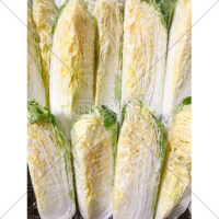 売り場に並ぶ白菜の無料写真素材