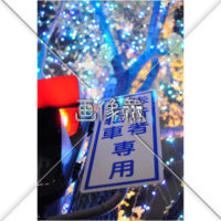 イルミネーションと標識の写真