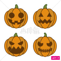 ハロウィンパンプキンの(2)イラスト