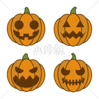 ハロウィンパンプキンの(1)イラスト