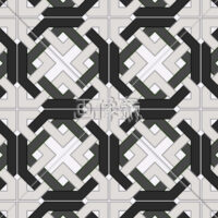 白黒の格子調パターンタイル(1)模様