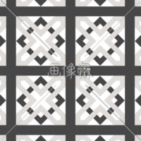 白黒の格子調パターンタイル(4)模様