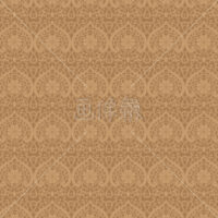 ベージュ地のオリエンタルな花柄の模様