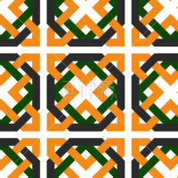 黄と緑の格子調パターンタイル(5)模様