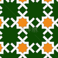 グリーンのパターンタイル(1)模様