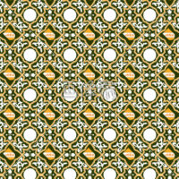 オレンジと黄のアラビア調のパターンタイル(2)模様