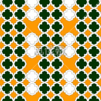 オレンジ地と緑のパターン(1)模様