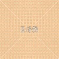 オレンジの円と四角の和柄パターンタイル模様