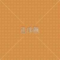 オレンジの円と四角の和柄パターンタイル模様