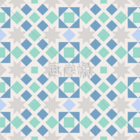 青と緑のパターンタイル模様