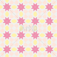 ピンクの星と花のパターン模様