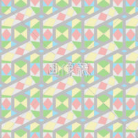 緑とベージュ地の大きいタイル模様