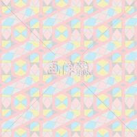 ピンクと黄色と水色の大きいタイル模様