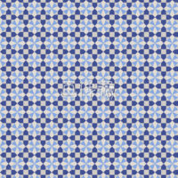 青の小花アート調のパターン模様