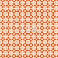 オレンジの小花アート調のパターン模様