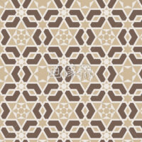 茶色の六角形パッチワークパターン模様