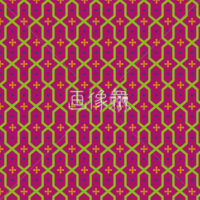 赤地のアラベスク調のパターンタイル模様