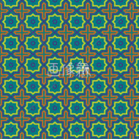 緑の幾何学調のパターンタイル模様