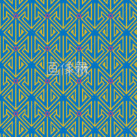 青と黄の三角矢印パターンタイル模様