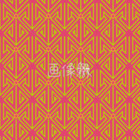 オレンジと黄の三角矢印パターンタイル模様