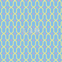 水色地のアラベスク調のパターンタイル模様