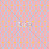 ピンク地のアラベスク調のパターンタイル模様