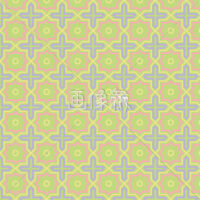 黄緑の幾何学調のパターンタイル模様