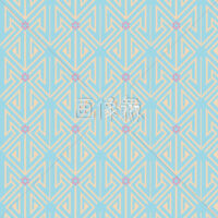 水色とオレンジの三角矢印パターンタイル模様