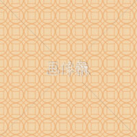 オレンジの円と四角の和柄パターンタイル模様