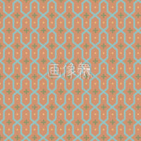 茶色地のアラベスク調のパターンタイル模様