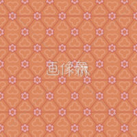 オレンジの和柄パターンタイル模様