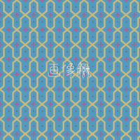 水色地のアラベスク調のパターンタイル模様