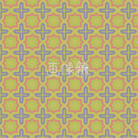 黄緑の幾何学調のパターンタイル模様