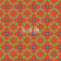 オレンジのダイヤ風のパターンタイル模様