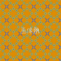 オレンジのダイヤ風のパターンタイル模様