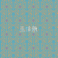 水色とオレンジの三角矢印パターンタイル模様