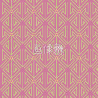 ピンクと黄の三角矢印パターンタイル模様