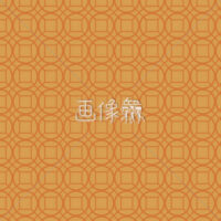 オレンジの円と四角の和柄パターンタイル模様